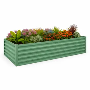 Garvee 8x4x2 Ft Galvanized Metal Raised Garden Bed, 24-Inch Tall Heavy Duty Planter Box for Vegetables, Herbs, and Flowers, Durable and Weather-Resistant Outdoor Gardening Solution in Green