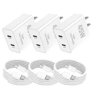 For iPhone 17 Charger Fast Charging, 45W Dual USB C Fast Charger Block with 2Pack 10FT USB C Cable for iPhone 17 Pro Max/17 Pro/17 Air/17/16 Pro Max/16 Pro/16 Plus/15 Pro Max/15 Pro/iPad Pro