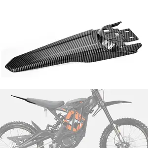 Modified Extended Rear Fender, Long Back Mudguard for Surron Light Bee X/S and Segway X160/X260, Longer Tail Guard Sur-Ron Accessories, Imitation Carbon Fiber Sur Ron Parts Water Transfer