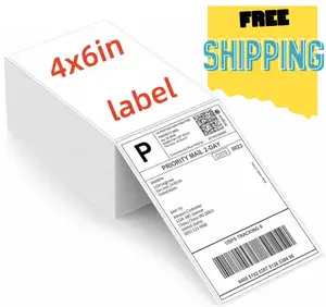 50/100 count pack of Fanfold 4 x 6 Direct Thermal Shipping Labels White Perforated Sticky Backside