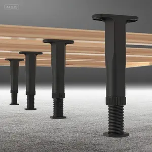 Heavy Duty Adjustable Furniture Legs for Bed Frame and Sofa, Durable Support Slats Replacement Parts, 8.3"-14.5" Height Adjustable, Sturdy Metal Legs for Table and Dresser, Easy to Install, 4-Pack Set