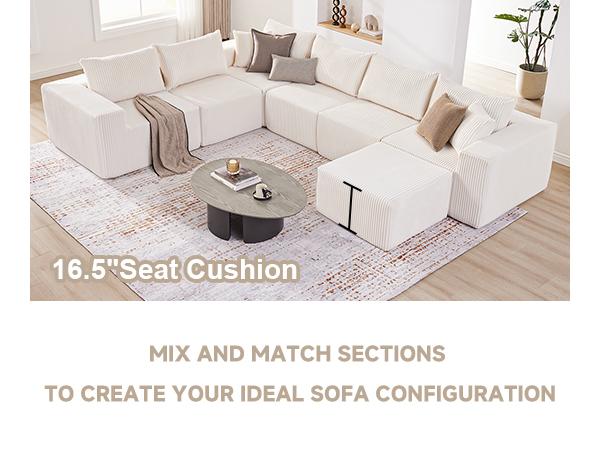 【4 packages】135.4" Cloud Couch Sectional, Sectional Sleeper Sofa with Deep Seat, Plush Corduroy U Shaped Boneless Couch, Convertible Modular Couches for Living Room, 7Seat 【4 packages】135.4" Cloud Couch Sectional, Sectional Sleeper Sofa with Deep Seat, Plush Corduroy U Shaped Boneless Couch, Convertible Modular Couches for Living Room, 7Seat