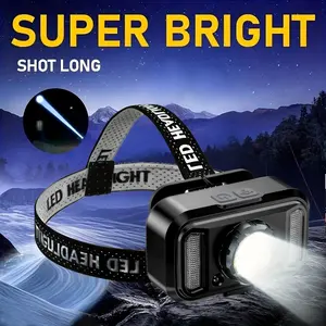 Ultra-Bright Headlamp with Motion Sensor, Multi-Mode, USB Charging, Type-C Fast Charge, Blue Flashing, Essential Gear, Essential for Night Running Fishing Camping