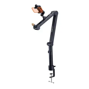 summervibes VEVOR Desk-Mounted Microphone Arm, Flexible 360 Rotation, Adjustable Stand with Universal 3/8 to 5/8 Adapter and Headphone Holder, Compatible with Blue Yeti, Hyperx Quadcast, and More