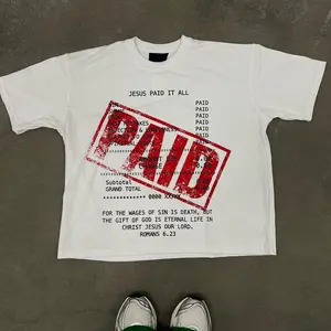 Jesus Paid It All Tee Shirt Streetwear Summer