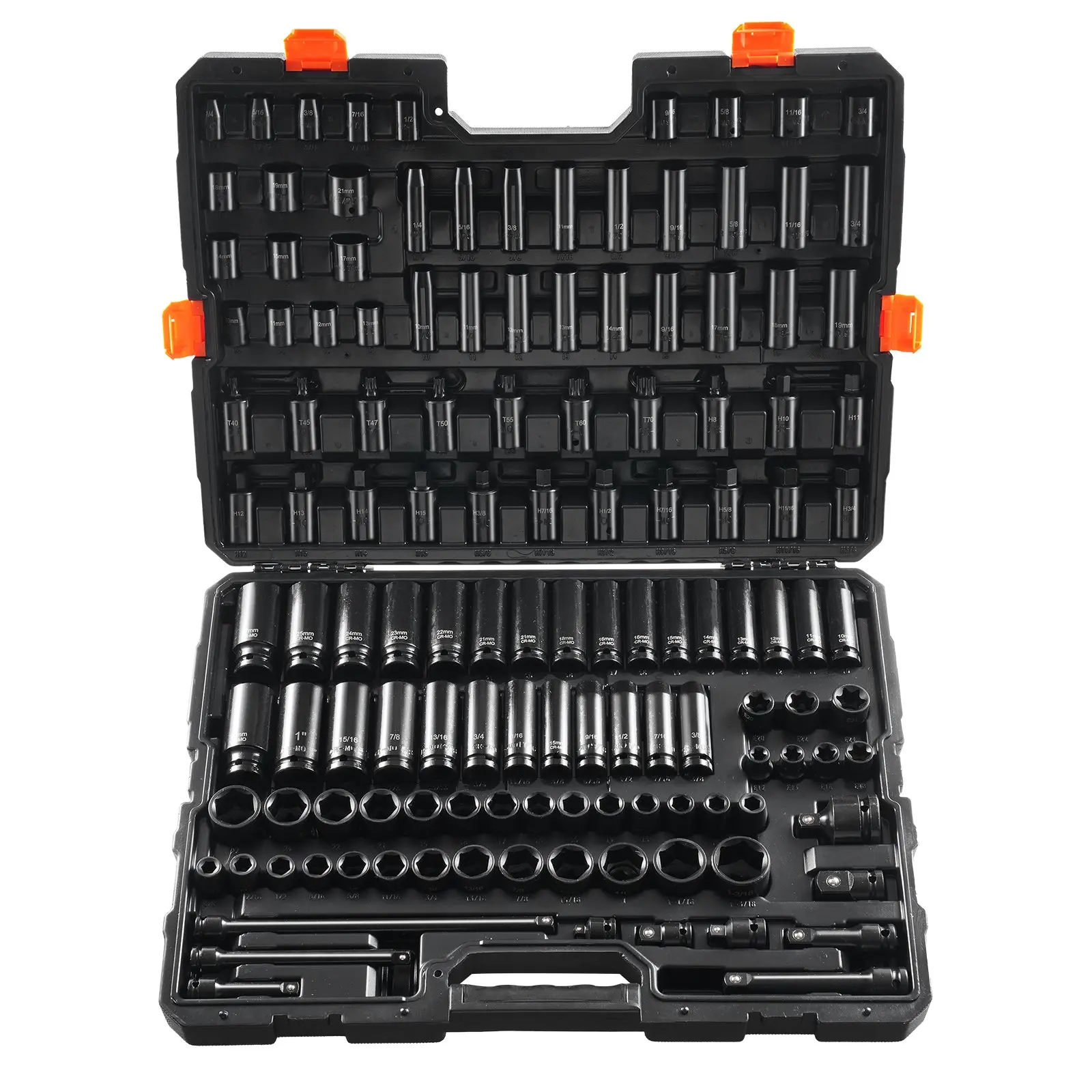 【Summerfinds】VEVOR Impact Resistant Hex Socket Set,Drive Socket Wrenches Combo Tool with Bit Ratchet, High Torque Mechanic Automotive Tools
