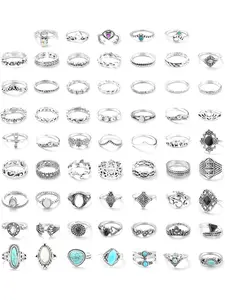 43-70PCS Knuckle Ring Set for Women Joint Stackable Midi Finger Ring Dainty Stacking Rings Bohemian Retro Vintage Jewelry Accessories Cute Rings