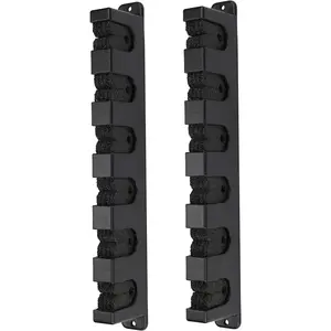 Fishing Rod Rack Holders Fishing Organizer Accessory Wall-mounted Fish Pole Holder for Garage & Boat 6-Rod Storage Racks (Horizontal Black, 1 Pair)