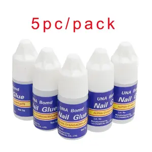 5Pcs Fast Drying Nail Art Glue Glitter UV Acrylic Rhinestones Press on Nails