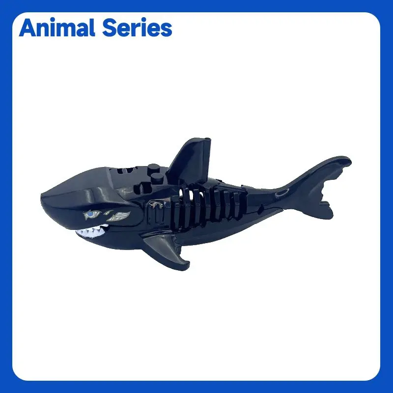 Ghost Shark Building Blocks, Mechanical Skeleton Design, Eco-Friendly Abs Material, Desktop Stress Relief Toy, Collectible Desk Decor, Desk Decoration