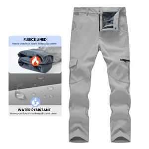 GOPUNE Men's Snow Ski Waterproof Softshell Snowboard Pants Outdoor Hiking Fleece Lined Wear Resistant Windproof