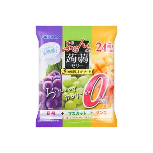 ORIHIRO Konjac Jelly - Grape, Sunshine Rose Grape & Mango Flavors - 24 Pack, 432g | Zero Fat, Low Calorie Snack