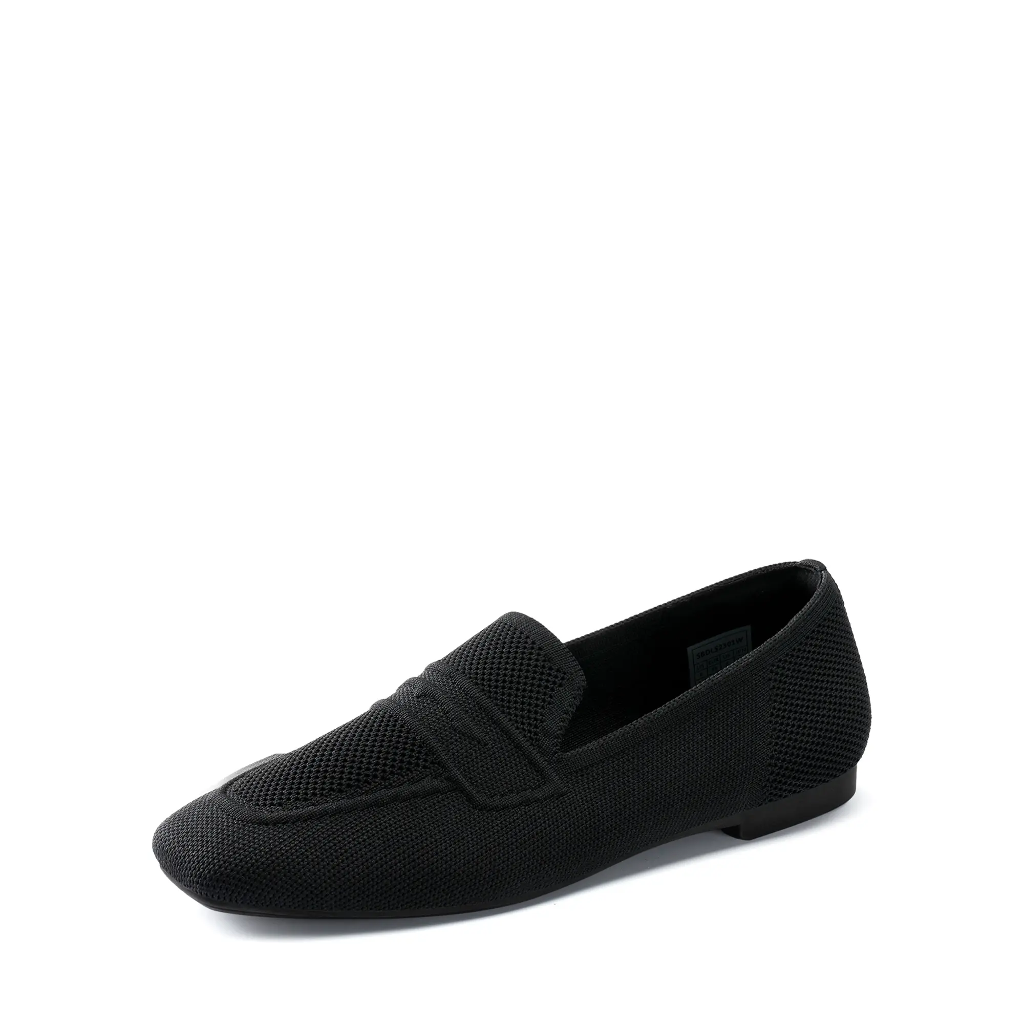 Dream Pairs Women's Stylish Knitted Loafers, Casual Slip-On Office Flats with Arch Support, Roomy Square Toe, and Padded Rubber Sole, Smart-Casual For Work Days, Footwear