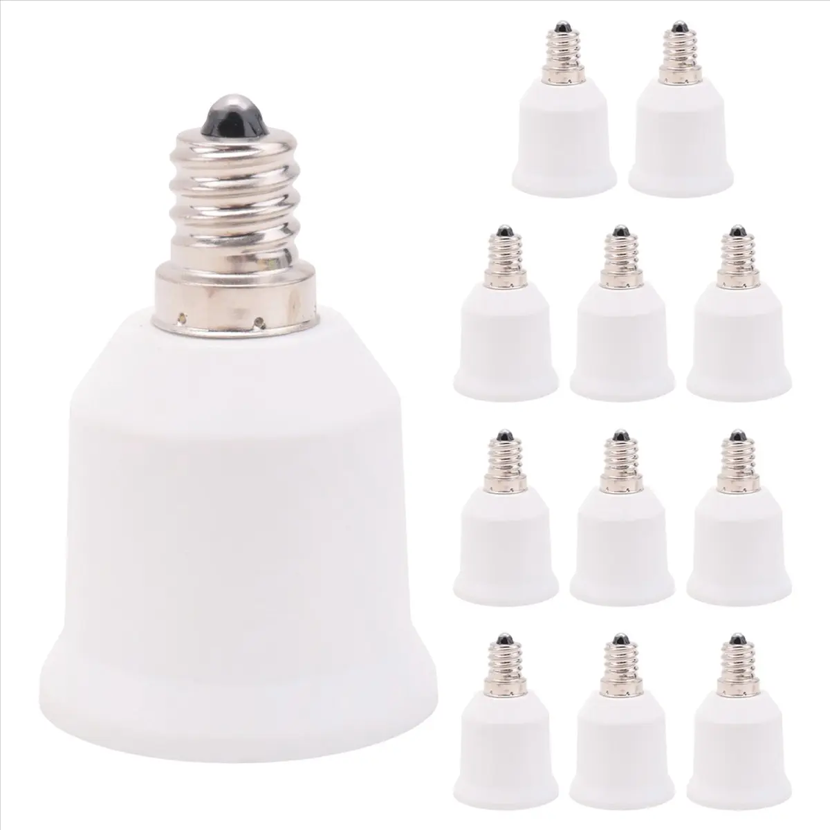 12 Pack E12 to E26 Adapter E12 Light Socket to Medium Base E26 E27 Converter Light Socket Adapter Chandelier Socket