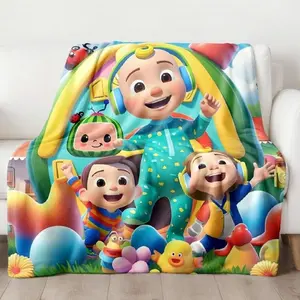 Cocomelon - Childish Themed Blanket Featuring Cute Cartoon Characters. Perfect for a Bedroom or Children's room. A Great Gift for Children.