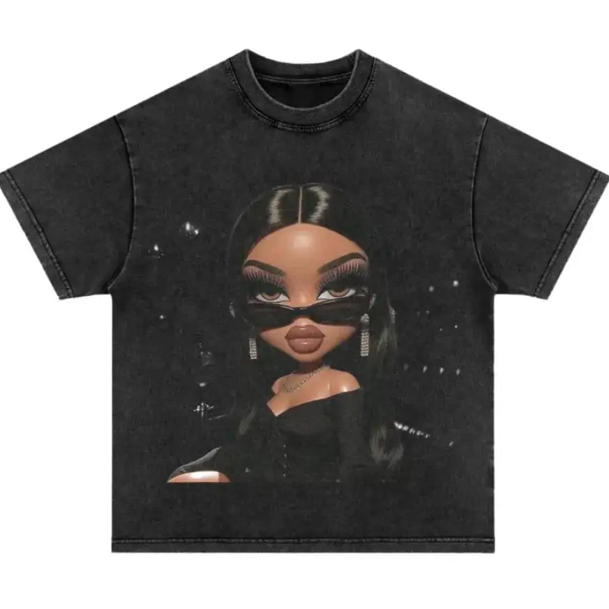 Youth And Adult Midnight Diva Graphic Shirt, Black Bratz Doll Art Tee, Summer Cotton Top, Unisex Classic Outfit, Stylish Tee
