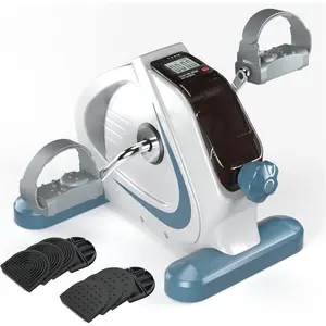 Under Desk  Pedal Exerciser Portable Mini  Exercise  with 5LBS Flywheel Sitting Peddler Exerciser for Seniors  and Arms Trainer Physical  Equipment Fitness Exercise Bicycle