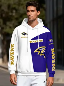 Men's Baltimore Ravens Hoodie, Official Nfl Fan Gear, Breathable Fabric, Best Gift, Sporty Style, Geometric Pattern, Long Sleeve