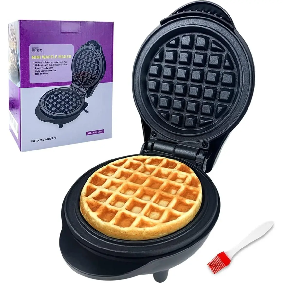 Mini Waffle Maker Electric waffle iron Nonstick Chaffle Maker for 600W Mini Waffle Maker Electric waffle iron Nonstick Chaffle Maker for 600W