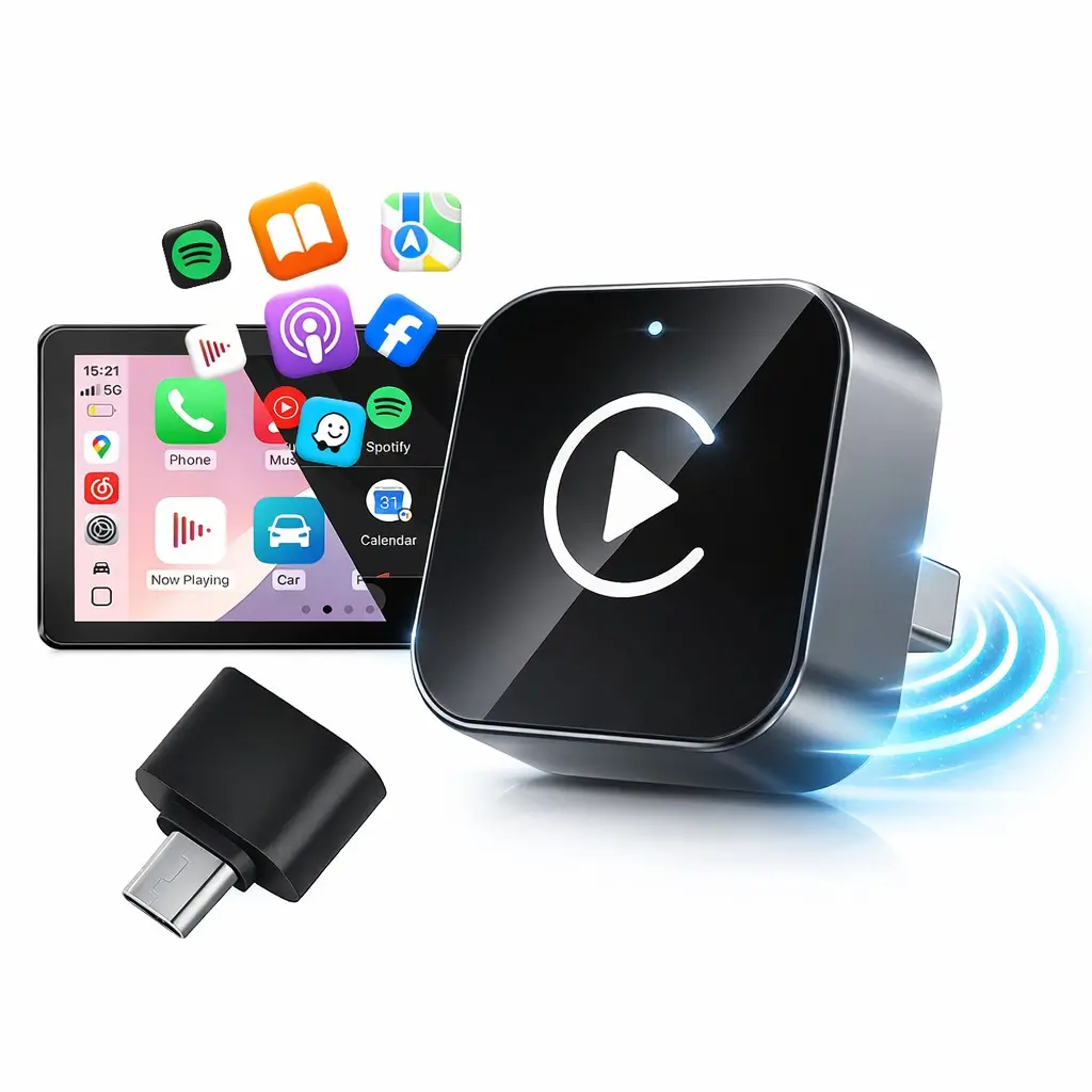 2026 Professional Upgrade Wireless Carplay Adapter, Android Auto 2-In-1, Instant Screen Connection, Smooth Navigation Entertainment