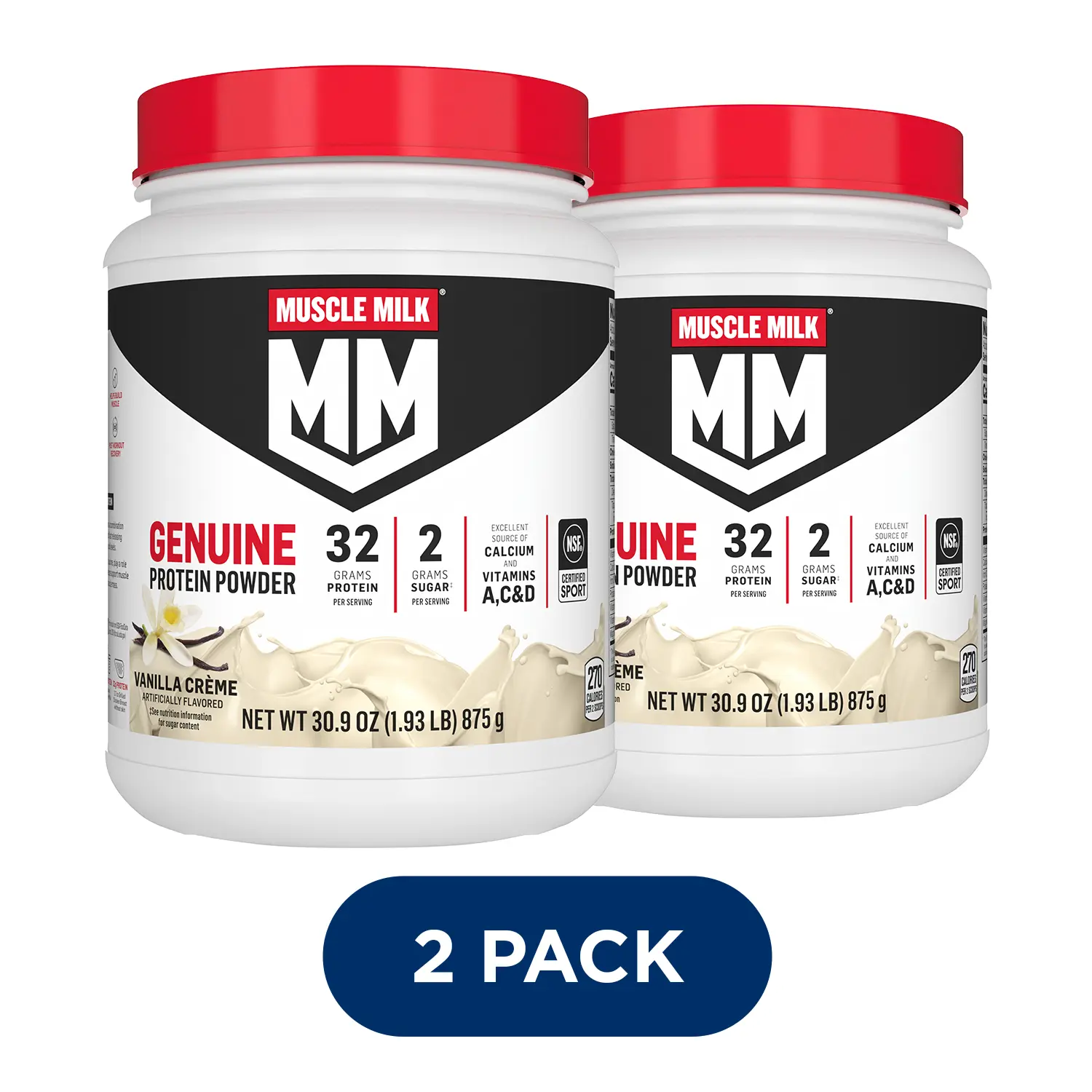 Muscle Milk Genuine Protein Powder Vanilla Crème | 30 oz | 2 Pack Muscle Milk Genuine Protein Powder Vanilla Crème | 30 oz | 2 Pack