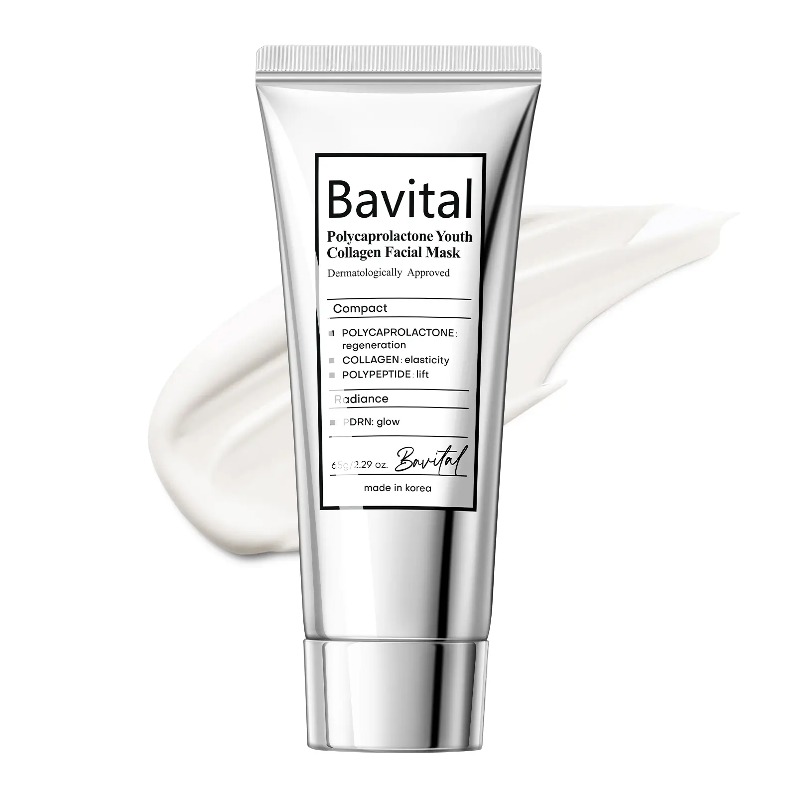 Bavital Anti-Wrinkle Wrapping Mask with PDRN + PN, Easy Peel Off Face Mask for Glass Skin, Firmness, Elasticity, 1.69 fl. Oz, Korean Skin Care