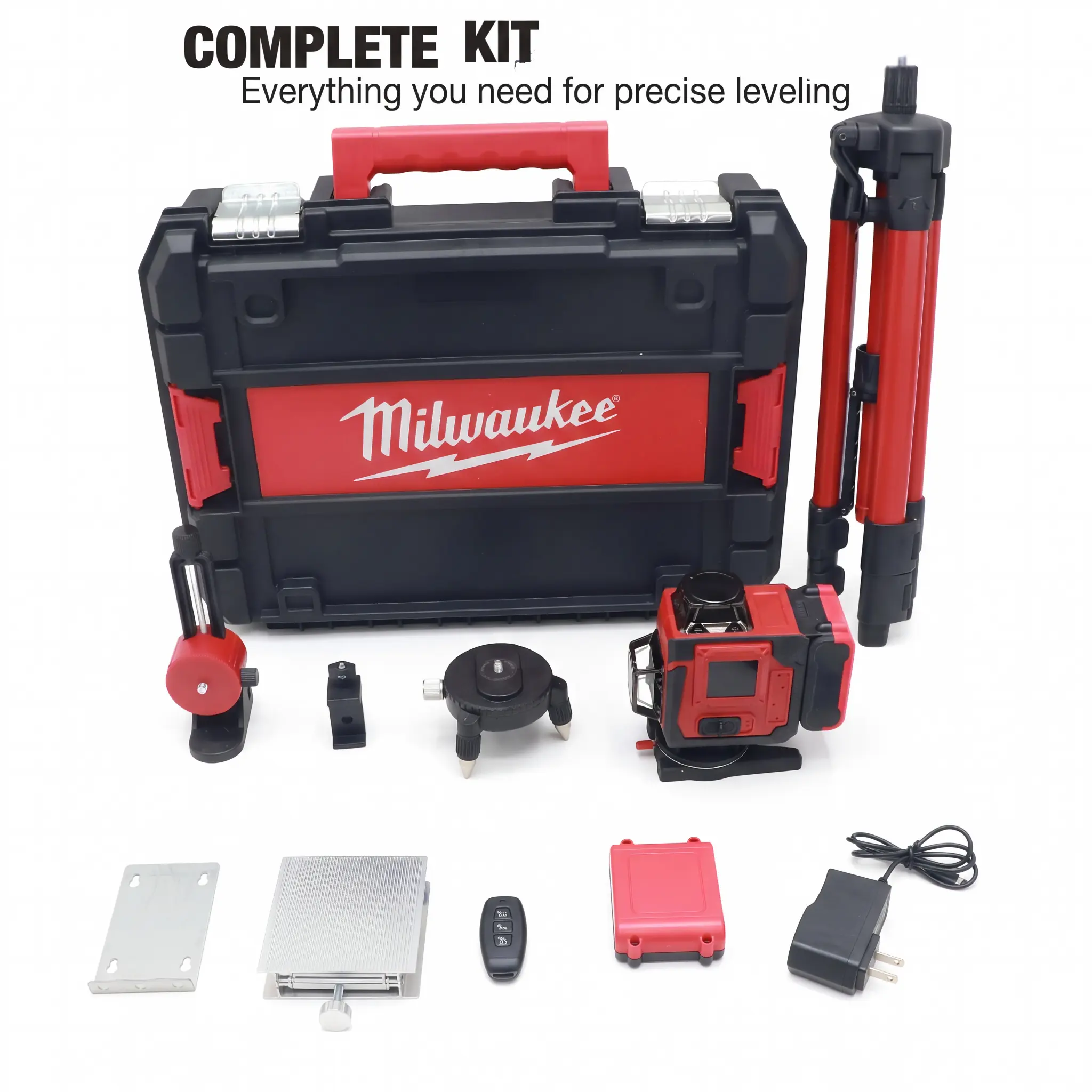 Milwaukee 16-Line Laser Level Kit with ±3° Self-Leveling and 50m Range for Construction Site Layout