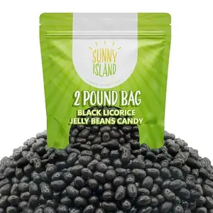 Black Licorice Jelly Beans Candy | 2-Pound Bag | Classic Flavor