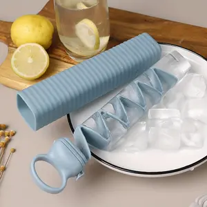 1 Pc Pull-Out Silicone Ice Tray – 10-cavity ice cube mold with easy release design. Creative long ice sticks for drinks, cocktails and DIY ice pops, portable and reusable freezer tool for home and bar use.