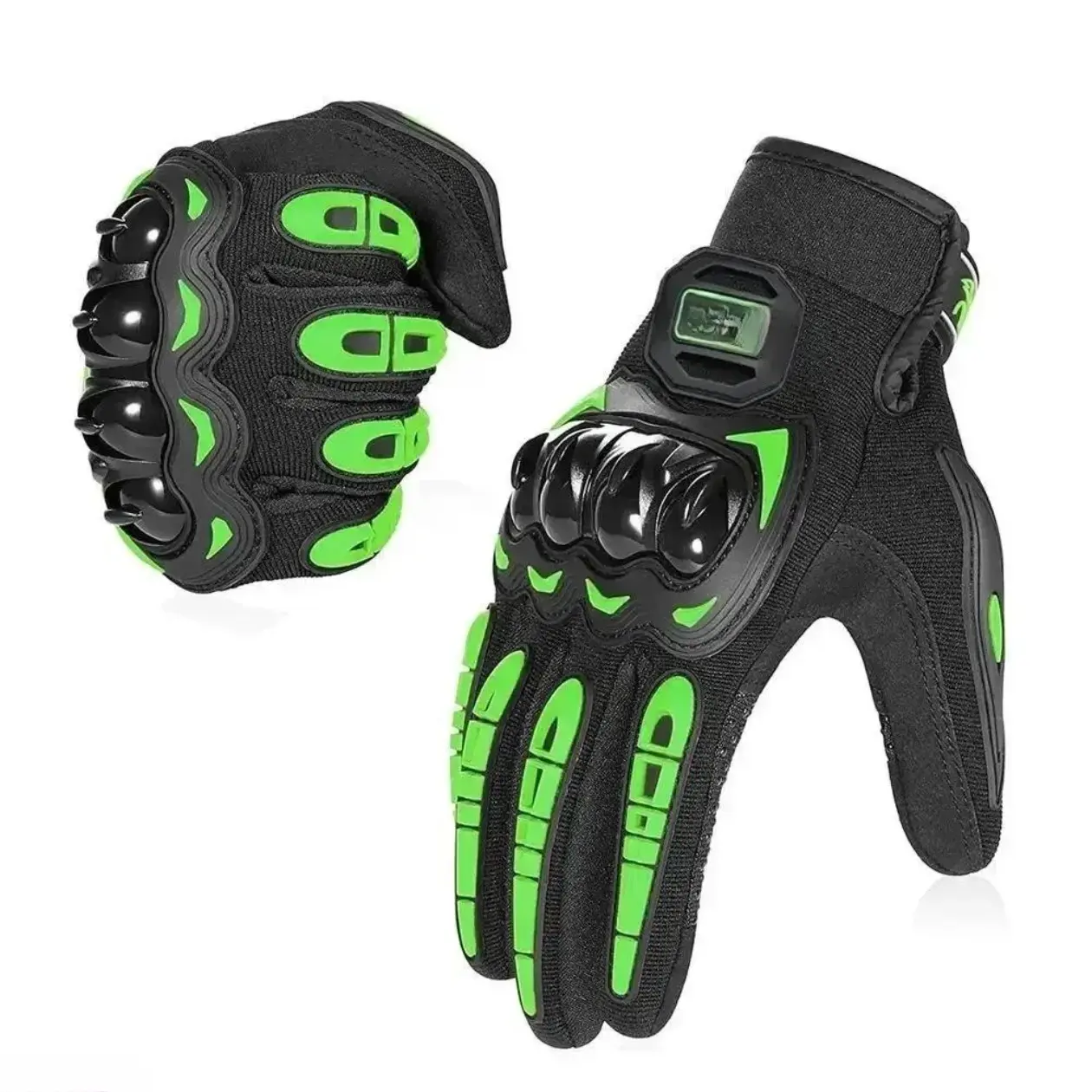 Breathable summer motorcycle gloves for men, featuring tactical hard-knuckle protection and touchscreen compatibility; suitable for both street and off-road riding.