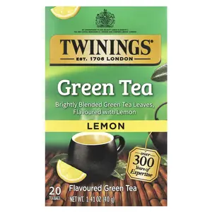 Twinings Flavored Green Tea, Lemon, 20 Tea Bags, 1.41 oz (40 g)