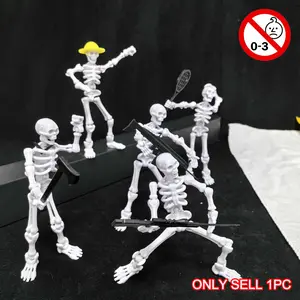 Skull Multi-Jointed Action Figure, DIY Assembly Toy, Collectible Desktop Decor Figurine, Articulating Figurines, Choking Hazard Warning, No Battery Required, Action Figure Model, Figurines for Collectors