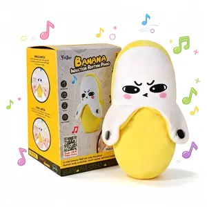Banana Induction Rhythm Beat Toy Interactive Music Plush Toy, Soft Touch Sensitive Musical Stuffed Plush, Parent-Child Interactive Educational Sensory Toy for Baby Early Learning, Gift for Toddlers Kids Boys Girls Birthday Party