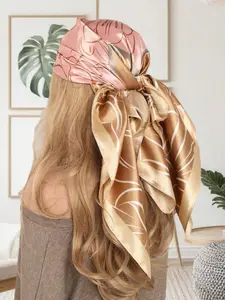New High-End 90cm Silk Satin Scarf, Fashion Accessory Headscarf, Elegant Imitation Silk Chiffon Square Scarf, Stylish Decoration