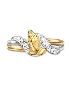 1 Piece Unique Hands Praying Ring for Women & Girls, Elegant Stackable Engagement Ring, Daily Wear Jewelry Gift for Birthdays & Anniversaries, Unique Rings