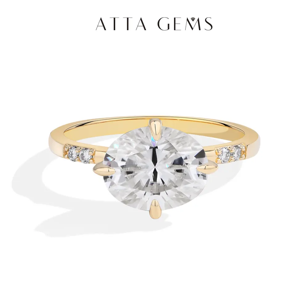 ATTAGEMS D VVS1 Color Oval Cut 3CT Synthetic Moissanite Ring for Women 925 Sterling Silver Classic Engagement Wedding Anniversary Fine Jewelry Gift R288, Engagement Rings, Bridal Rings summerwins