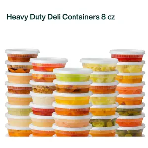 ProTakeOut, [8 oz] Heavy-Duty PP Deli Containers with Lids – 100 Sets  | Microwave & Freezer Safe | Durable, Leak-Resistant & Reusable | Ideal for Food Storage, Meal Prep, Restaurants & Catering