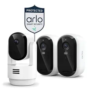 Arlo Essential 2K Outdoor Camera 2-pack with Indoor Camera & Yard Sign