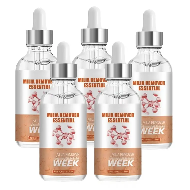 5-Pack Eye Milia Remover Serum - Naturally Derived Glycerol Base Essence, Alcohol Free, Daily Hydration Boost, Acne Care, Nourishing, 30 ml Liquid for Smooth Moisturized Eye Area Skin