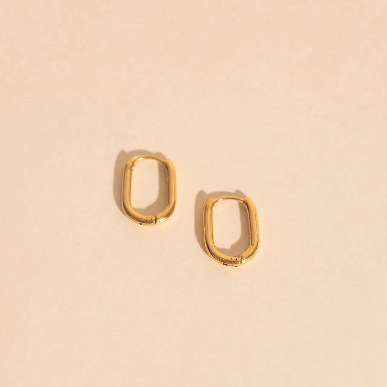 Titanium Rectangle Rounded Huggie Hoop Earrings - FeatherTUFF™