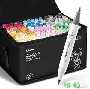 Ohuhu Markers: Dual Tips - 168 Colors / 30 Colors / 100 Colors / Sketchbook - Double Tipped Alcohol Based Art Marker Set for Artist Adults Coloring Illustration - Acrylic / Alcohol / Sketchbook Series of Ohuhuart- Inventory Clearance