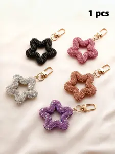 Resin Keychain Handmade Star Design Macaron Color, Women Minimalist Hollow Five-Pointed Star Key Holder, Bag Accessory, Bag Charms, Phone Charm, Holiday Gift Valentine's Day,lovers