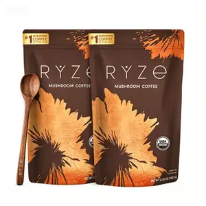 2 pack RYZE Mushroom Coffee USDA Organic with 6 Adaptogenic Mushrooms and MCT Oil, USA Grown Instant Coffee for Better Energy, Focus, Digestion, Immunity with Turkey Tail, Shiitake, Lion's Mane, 30 Servings