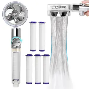 Waist Shaped Turbocharged Filter Shower Head, 1 Count Handheld Shower Head with 5counts Filter, Water Saving Shower Head for Home Bathroom, Bathroom Showerhead Filter, Filtered Showerhead