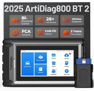 TOPDON AD800BT 2 OBD2 Scanner with Bidirectional Control Full System Diagnostics 28+ Service Functions Injector Coding FCA AutoAuth CAN FD AutoVIN 2 Years Free Updates