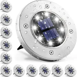12 Pack Solar Ground Lights Outdoor, Waterproof Garden Lights, Powered Landscape Lighting for Outside Backyard Pathway Drveway Walkway (Warm White)