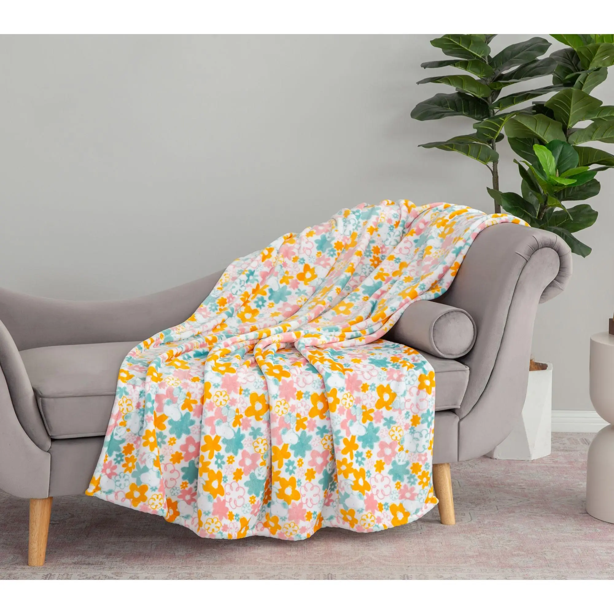 Berkshire Blanket 60x70 Velvetsoft Spring Peanuts Throw