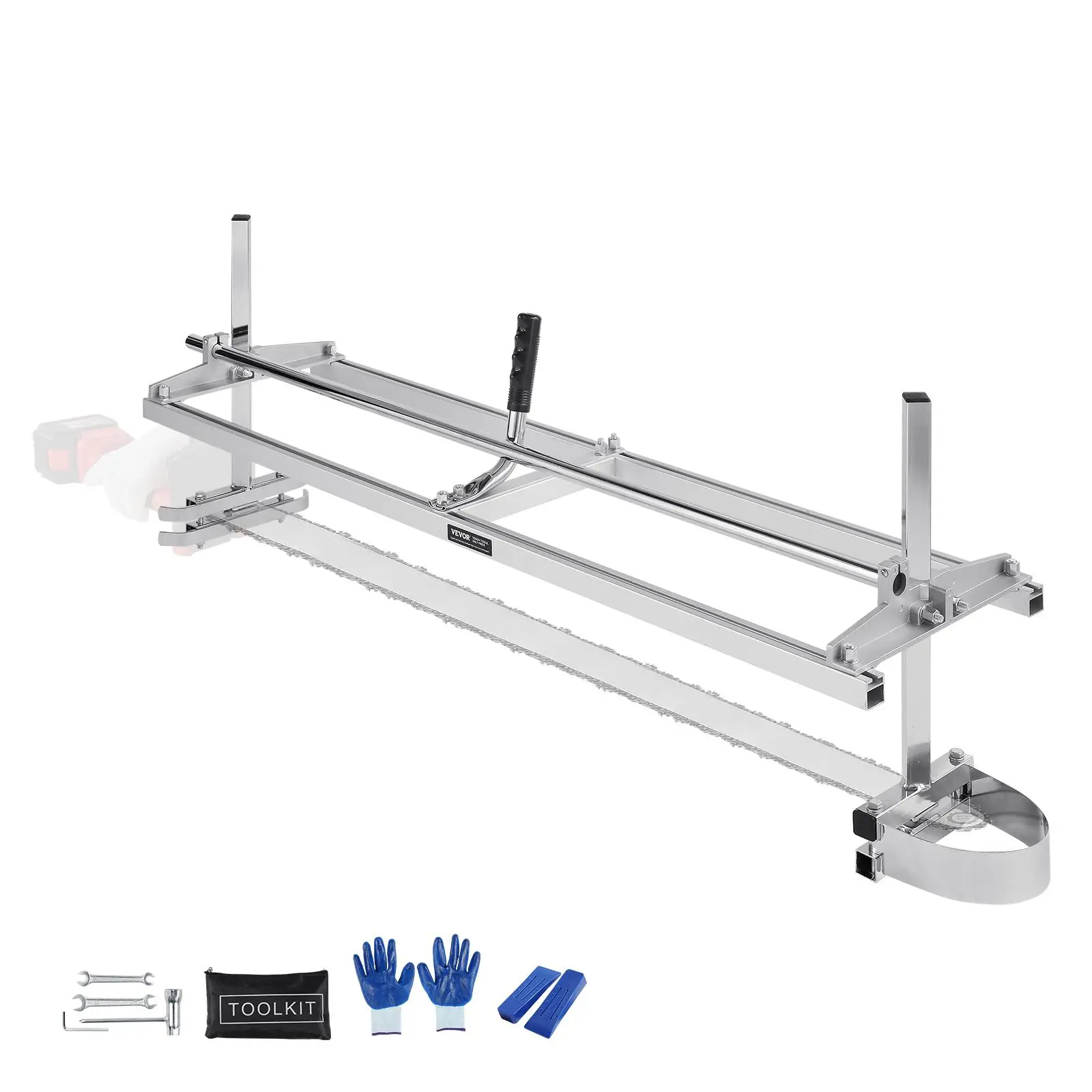 【summerfinds】VEVOR Chainsaw Mill, Portable Sawmill 14"-48" Guide Bar, Galvanized Steel Chainsaw Planking Mill with 0.2"-11.81" Cutting Thickness, Wood Lumber Cross Cutting Saw Mill for Builders and Woodworkers