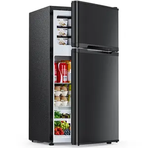 COWSAR 2.5 Cu.Ft Mini fridge with Freezer, 2-Door Compact Refrigerator, 0.65 Cu.Ft Large freezer, Mini Refrigerator for Dorm, Office, Garage, Basement, RV