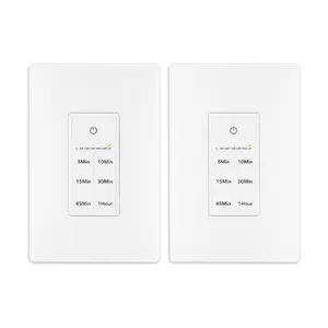 5-10-15-30-45-60mins In-Wall Countdown Timer Switch with Push Button Neutral Wire Required Bn-link